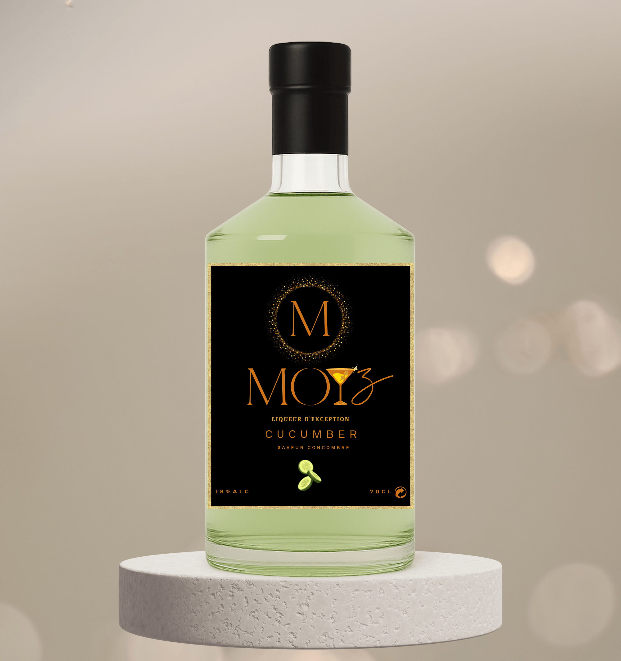 Liqueur artisanale MOYZ - Concombre - Bouteille 700ml